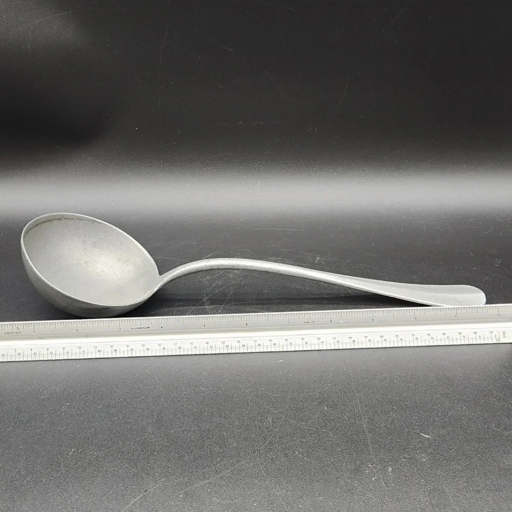 Germany Silver Aluminum Ladle Vintage MCM Minimalist Serving Spoon Retro
